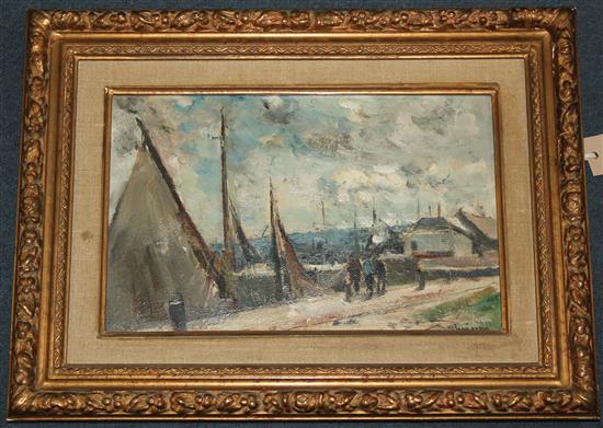 Ferdinand Jean Luigini (French, 1870-1943) Les Reiles à Honfleur, 8 x 12.5in.